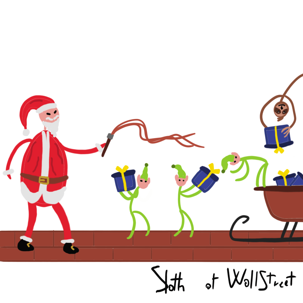 stickmen world stickman sloth of wallstreet nft fanart christmas santa claus