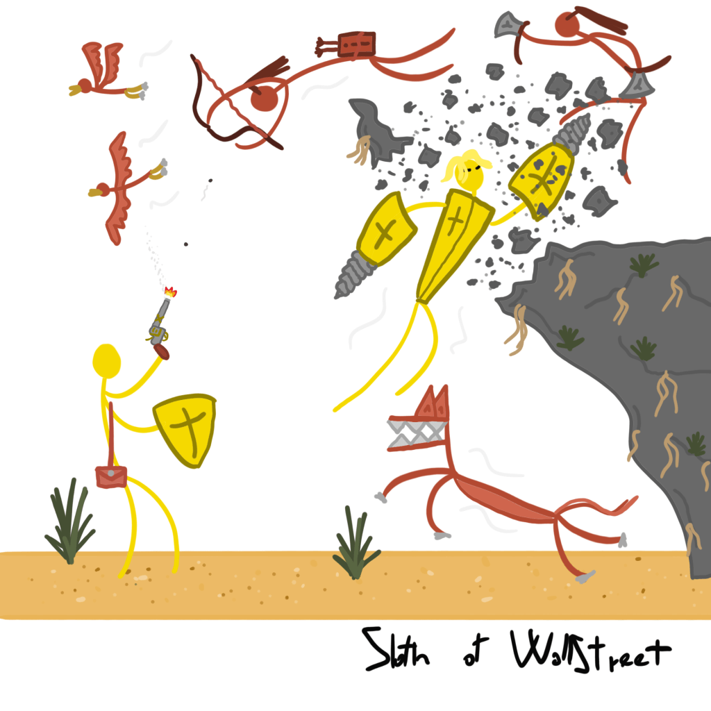 stickmen world stickman sloth of wallstreet nft fanart golden crosses shapeshifters