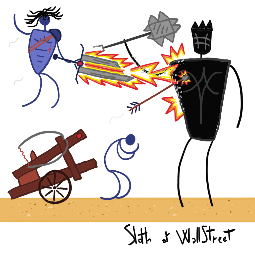 stickmen world stickman sloth of wallstreet nft fanart firebornes neverbornes balista colossus fire