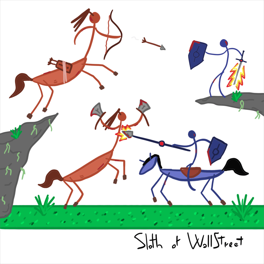 stickmen world stickman sloth of wallstreet nft fanart firebornes shapeshifters centaur horse