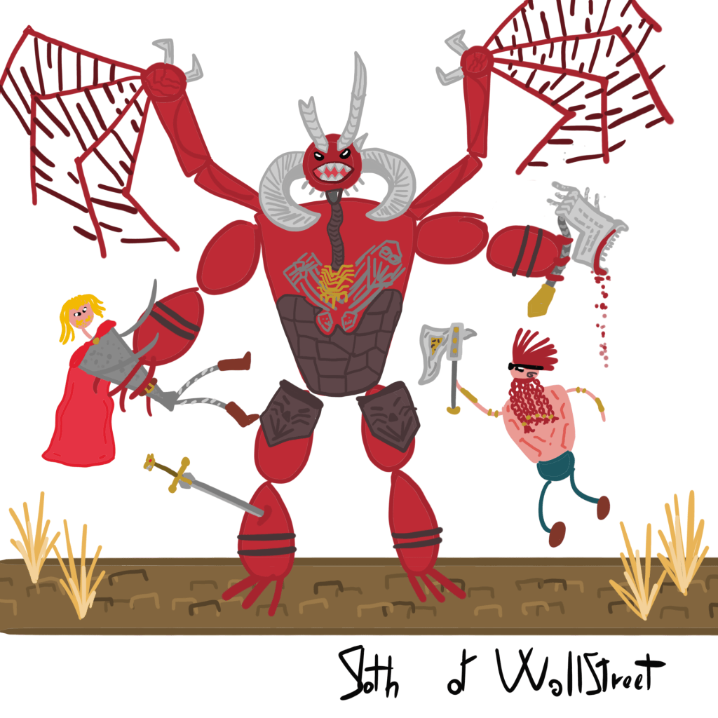 stickmen world stickman sloth of wallstreet nft fanart warhammer 3 total war skarbrand khorne gotrek felix