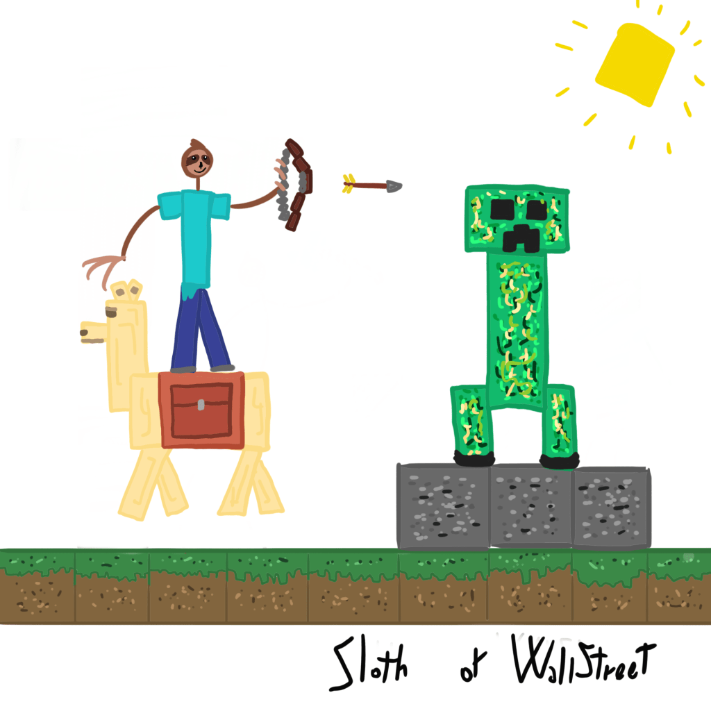 stickmen world stickman sloth of wallstreet nft fanart minecraft lama creeper