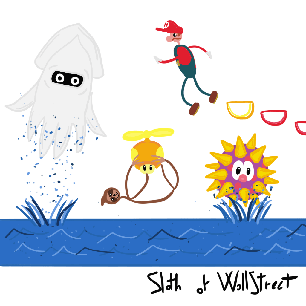 stickmen world stickman sloth of wallstreet nft fanart super mario bros movie squid
