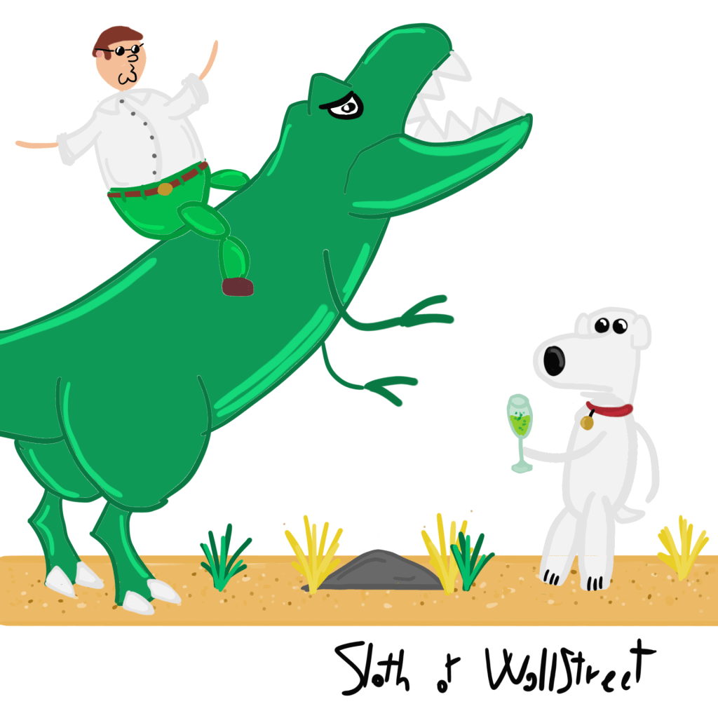 stickmen world stickman sloth of wallstreet nft fanart t-rex griffin family guy peter brian