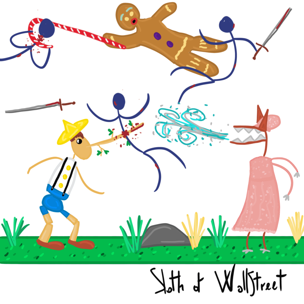 stickmen world stickman sloth of wallstreet nft fanart shrek pinocchio zenzy biscuit big bad wolf