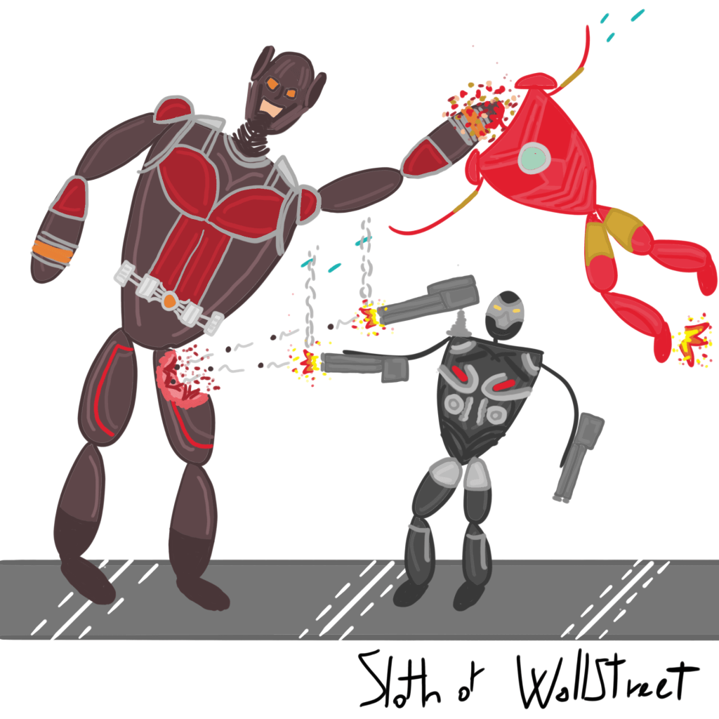 stickmen world stickman sloth of wallstreet nft fanart marvel mcu civil war antman war machine ironman
