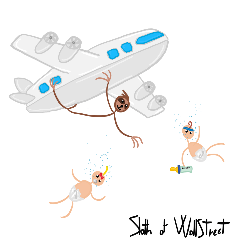 stickmen world stickman sloth of wallstreet nft fanart plane baby