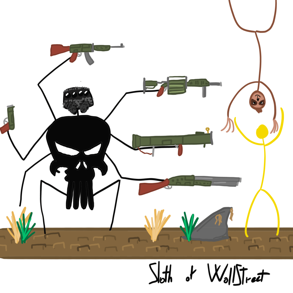 stickmen world stickman sloth of wallstreet nft fanart marvel punisher spider