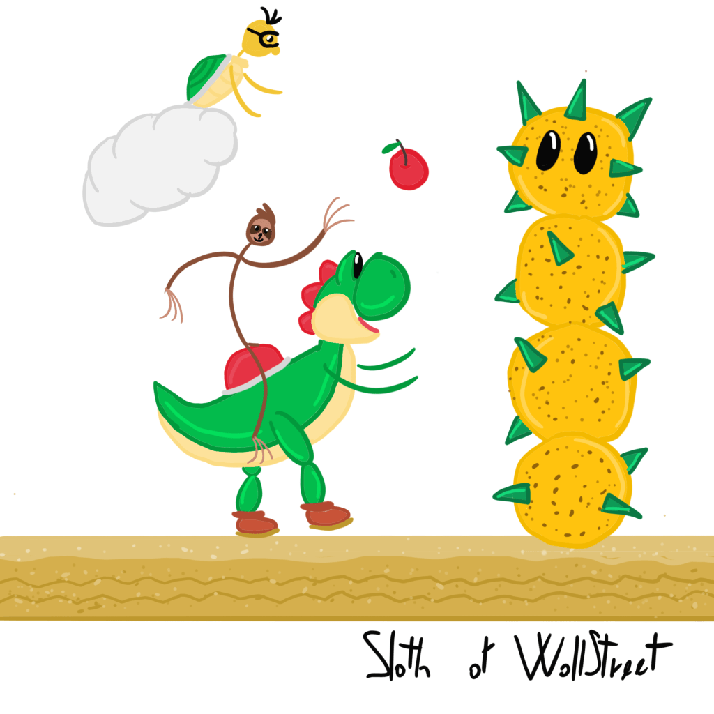 stickmen world stickman sloth of wallstreet nft fanart super mario bros cloud yoshi pokey lakitus