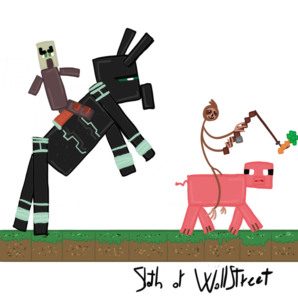stickmen world stickman sloth of wallstreet nft fanart minecraft ravager pig  pillager