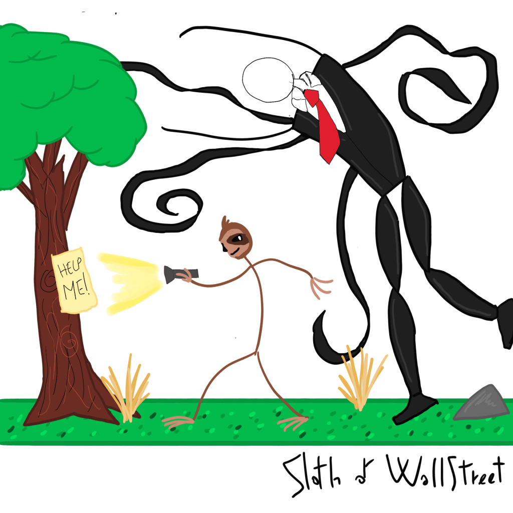 Stickman stickmen world sloth of wallstreet nft fanart digitalart slender man