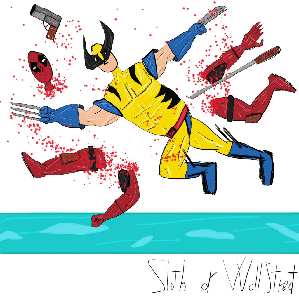 Stickman stickmen world sloth of wallstreet nft fanart digitalart wolverine deadpool
