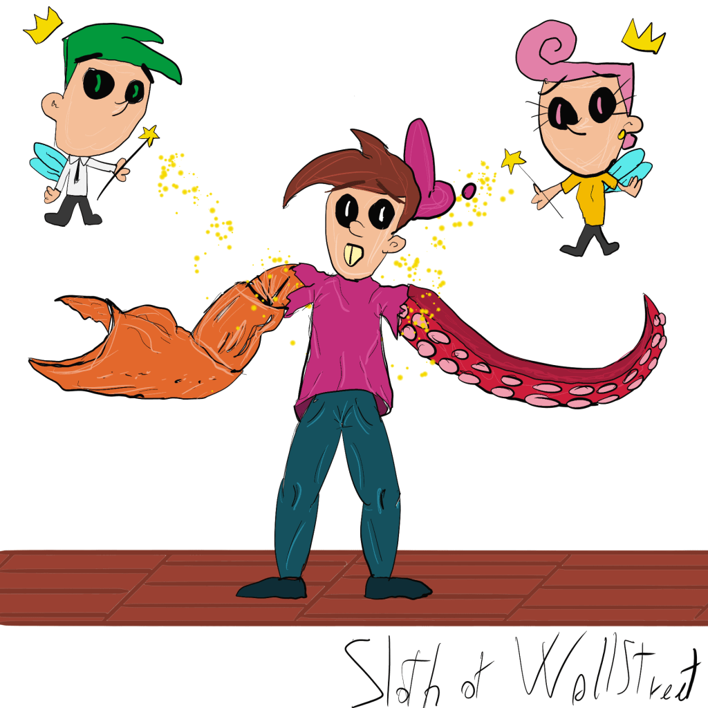 Stickman stickmen world sloth of wallstreet nft fanart digitalart two fairy oddparents timmy turner
