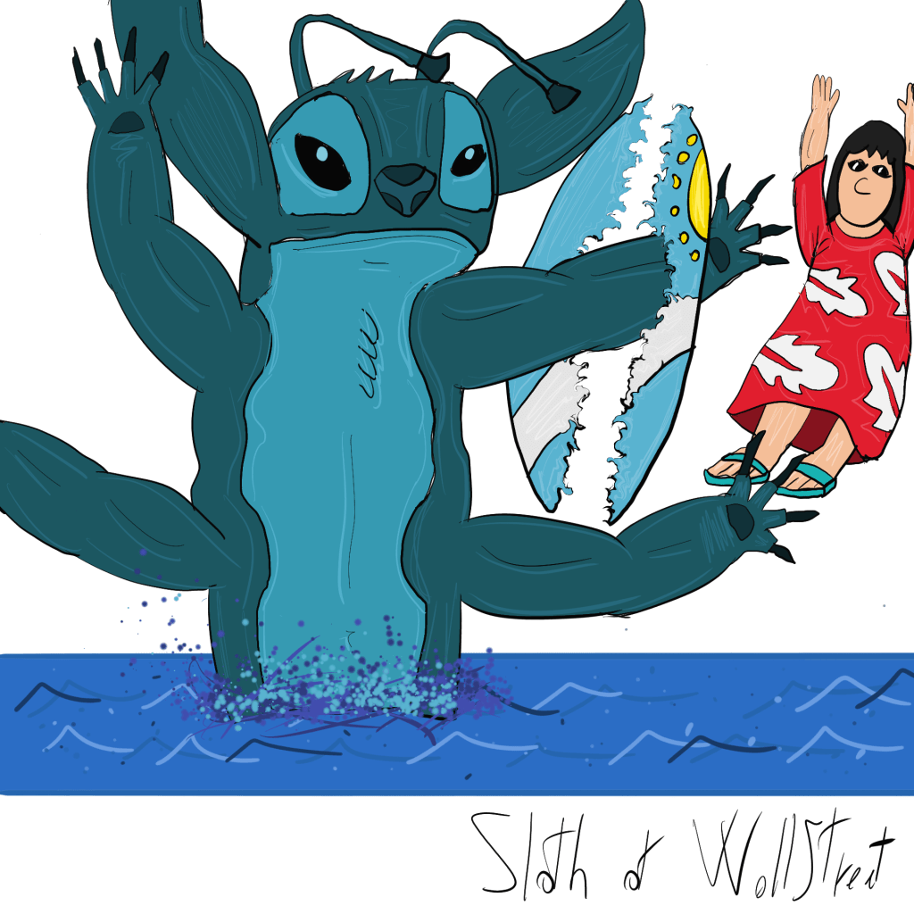 lilo and stitch Stickman stickmen world sloth of wallstreet nft fanart digitalart meme