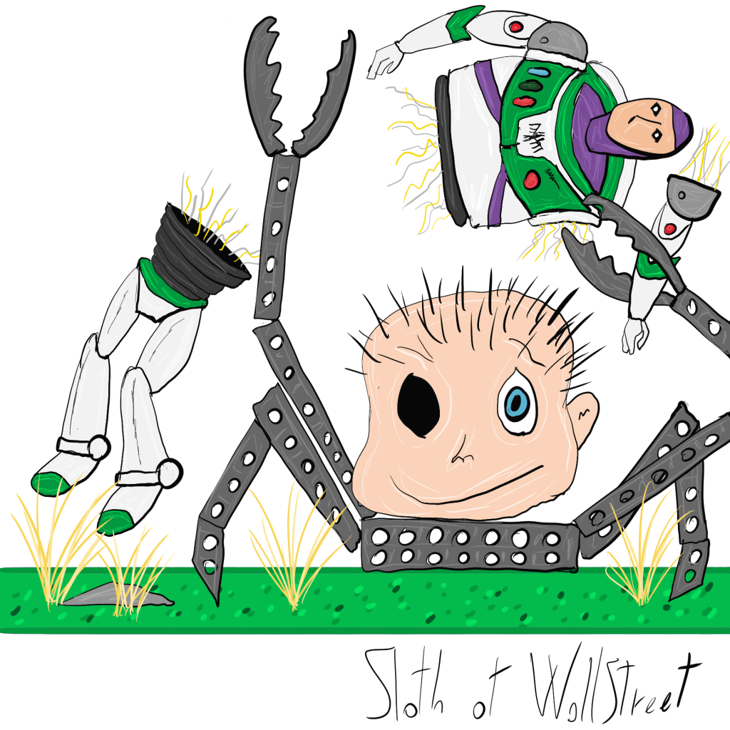 Stickman stickmen world sloth of wallstreet nft fanart digitalart meme toy story buzzlight year spider babyface babyhead