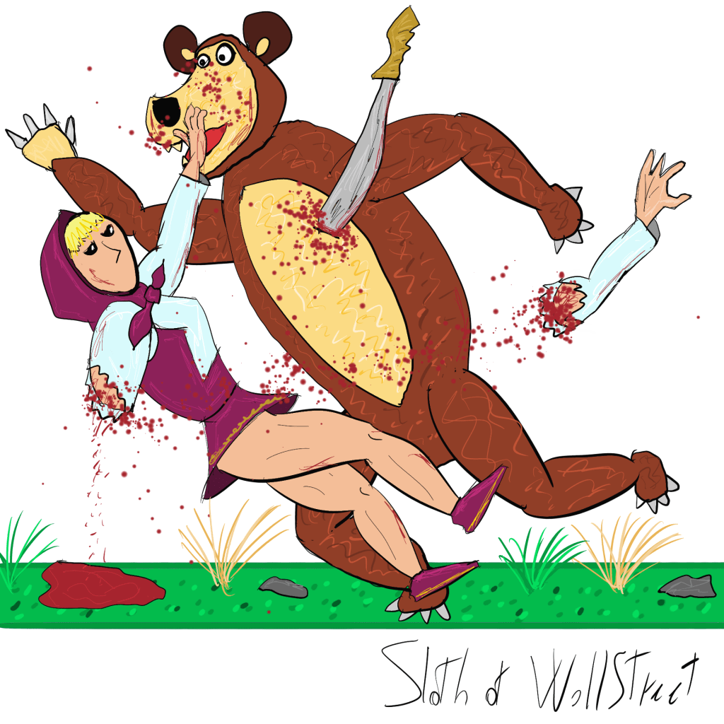 Stick man men world sloth wallstreet nft fanart digitalart meme masha the bear