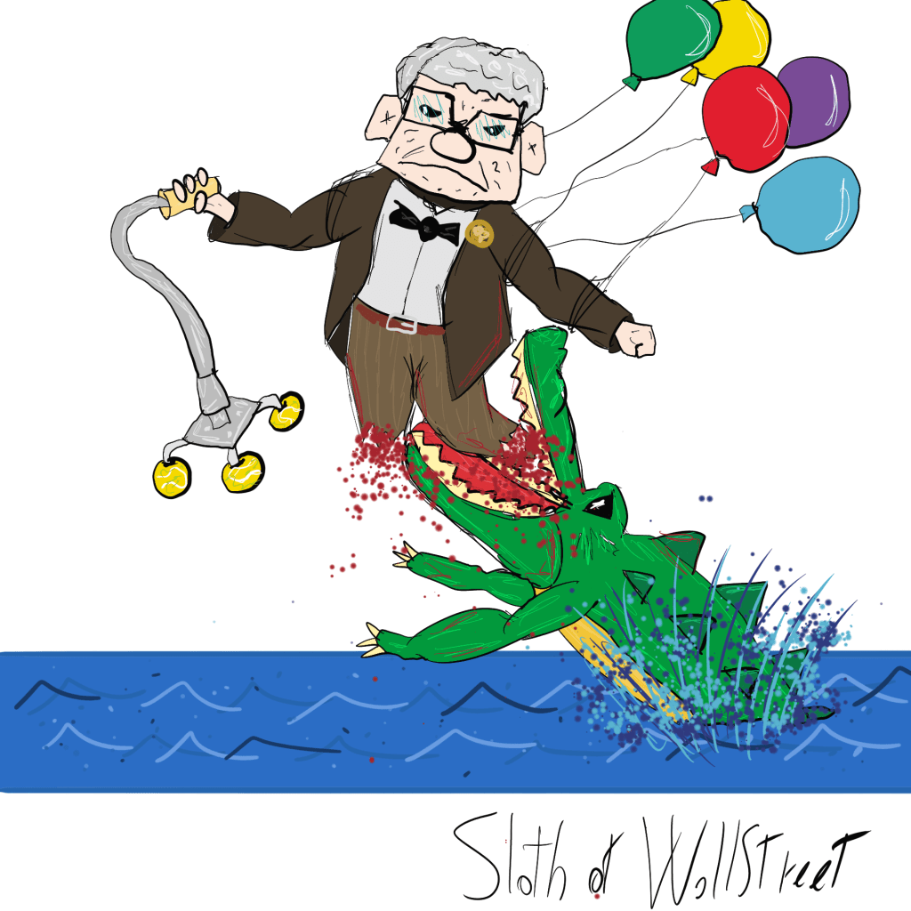 Stick man men world sloth wallstreet nft fanart digitalart meme up pixar