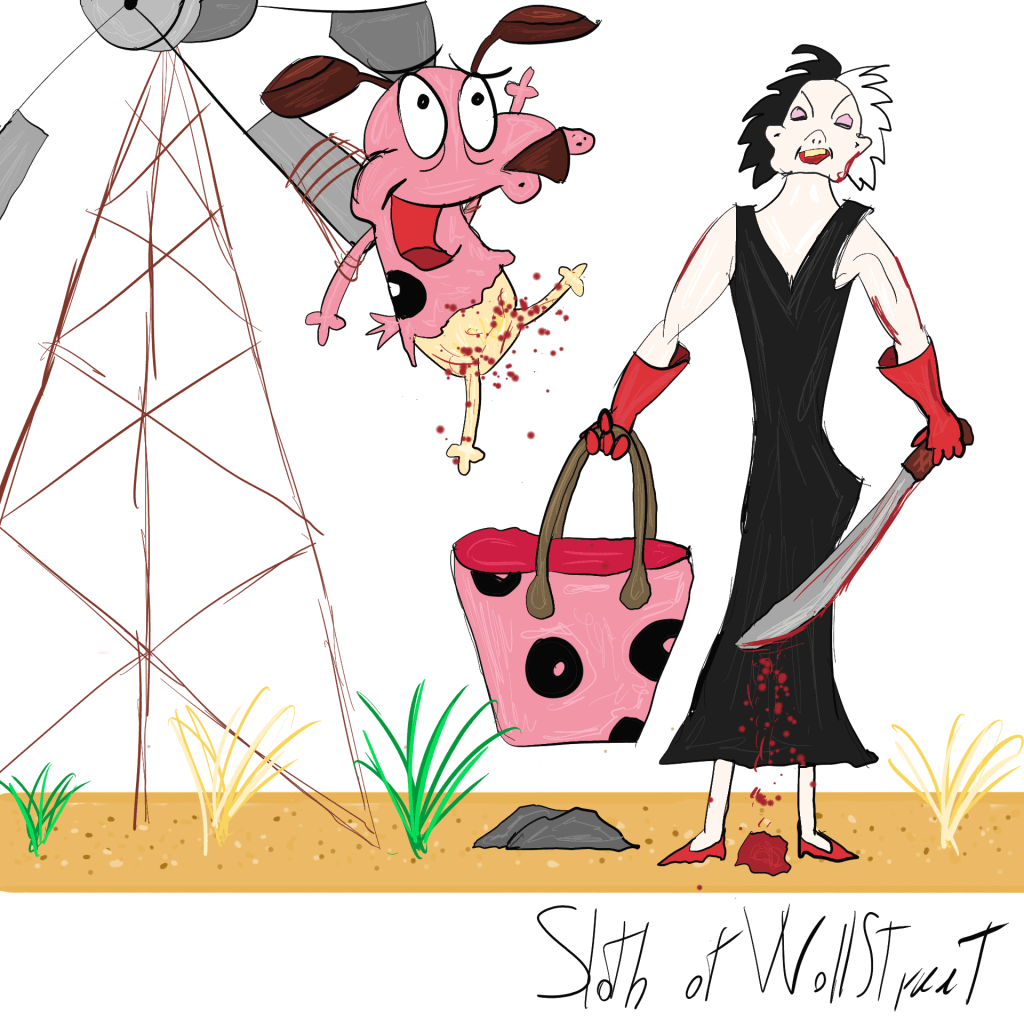 Stick man men world sloth wallstreet nft fanart digitalart meme courage cowardly dog crudelia cartoon network