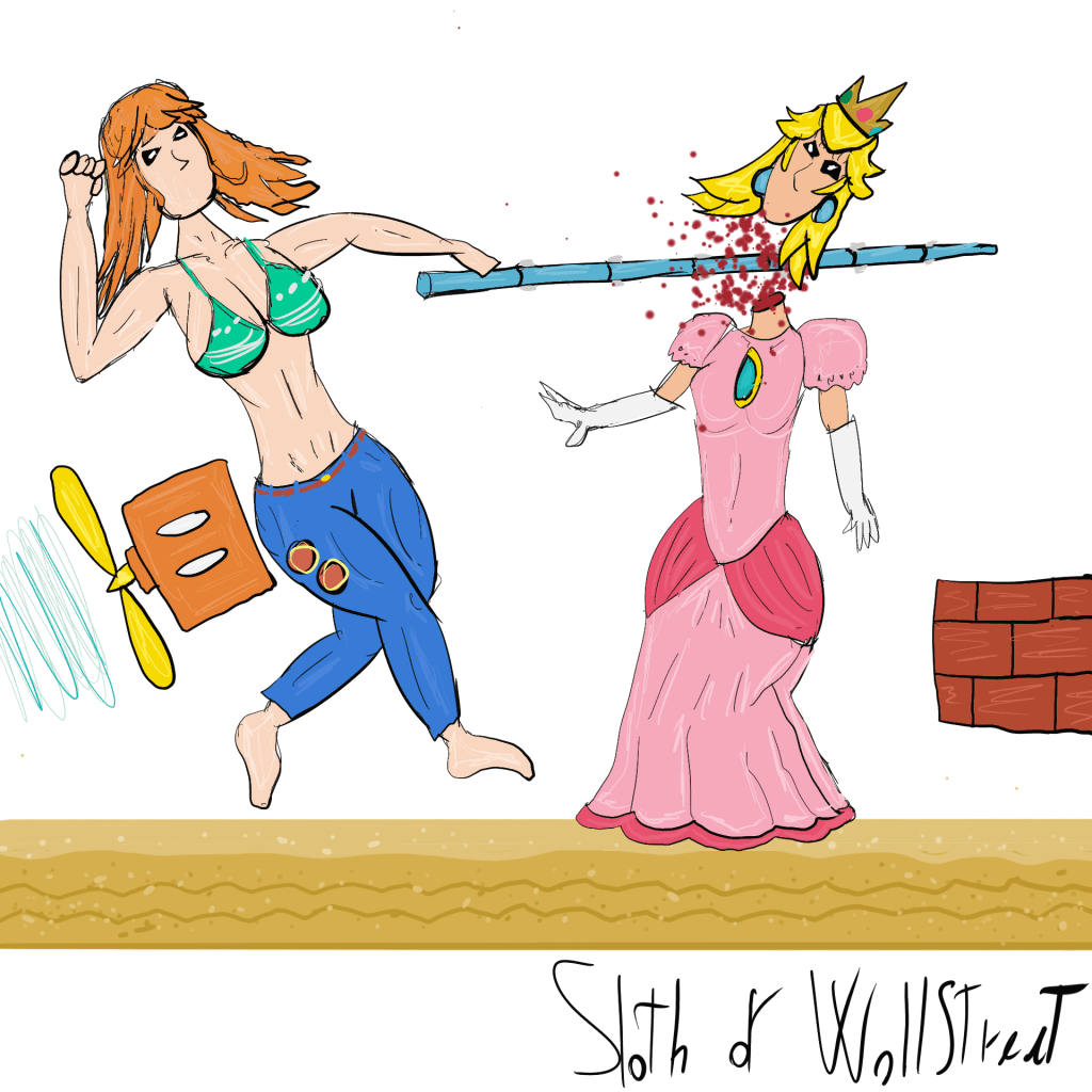 Stick man men world sloth wallstreet nft fanart digitalart meme one piece super mario bros peach nami