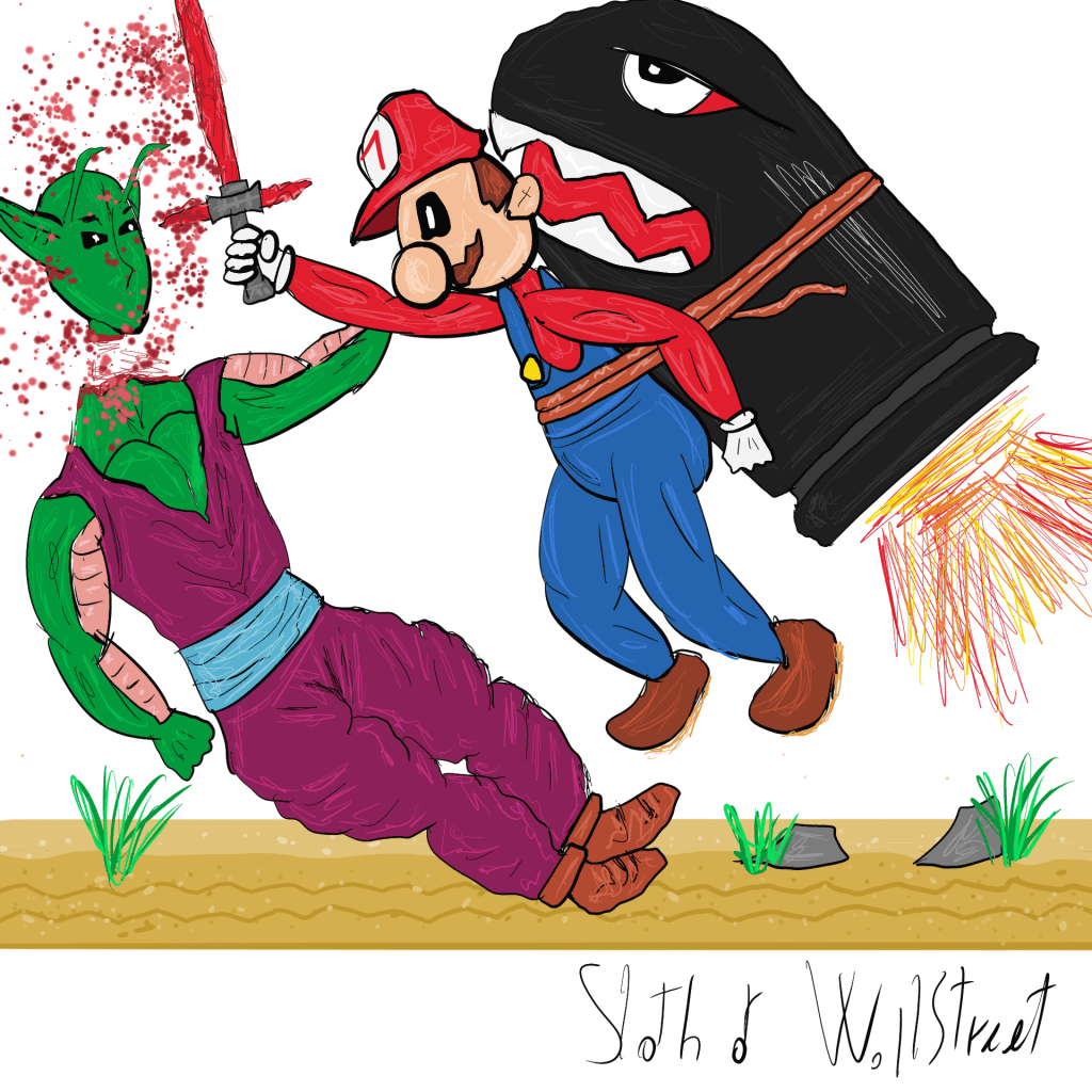 Stick man men world sloth wallstreet nft fanart digitalart meme super mario rocket star wars piccolo dragon ball