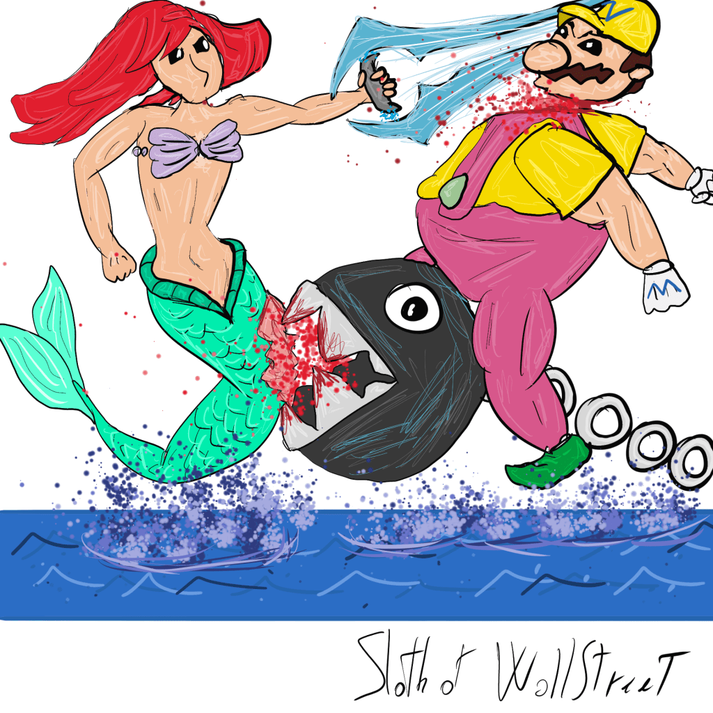 Stick man men world sloth wallstreet nft fanart digitalart meme wario super mario halo sword little mermaid