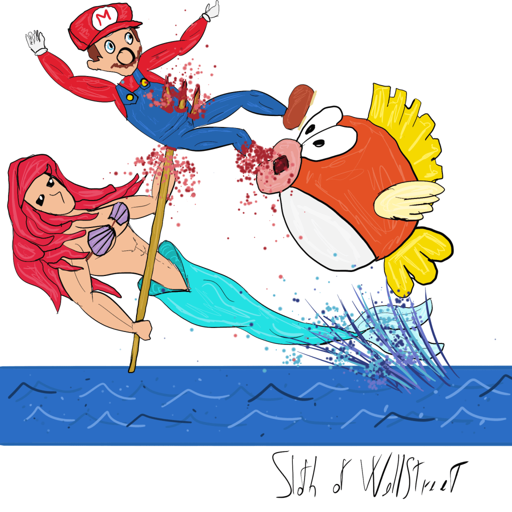Stick man men world sloth wallstreet nft fanart digitalart meme super mario little mermaid fish