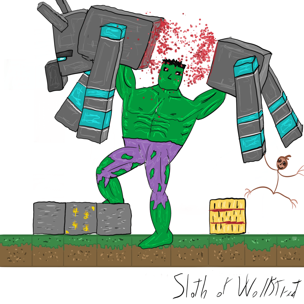Stick man men world sloth wallstreet nft fanart digitalart meme minecraft ravager marvel hulk